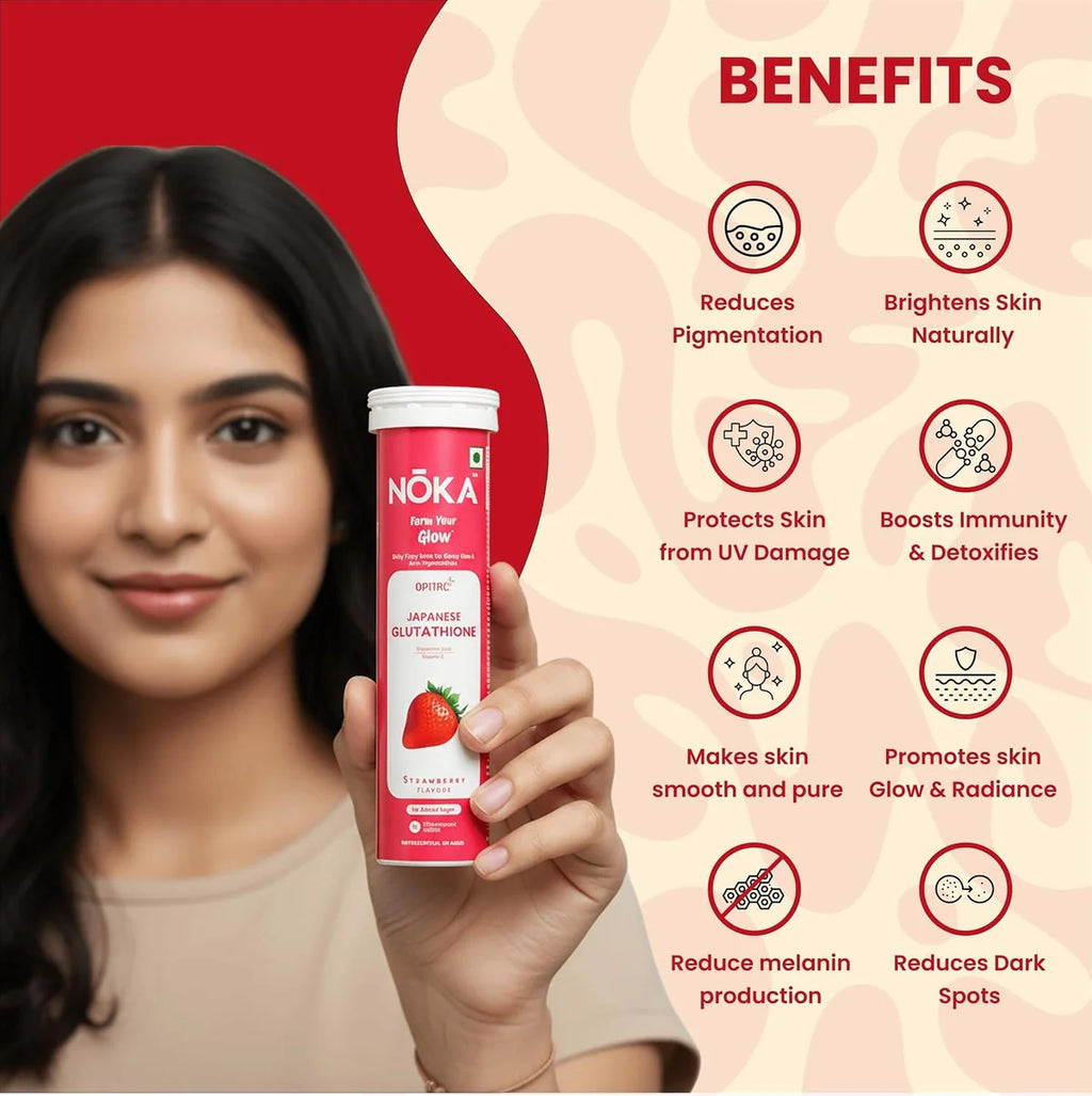 NOKA Japanese Glutathione 500mg Effervescent Tablets + NOKA Gentle cleanser FREE
