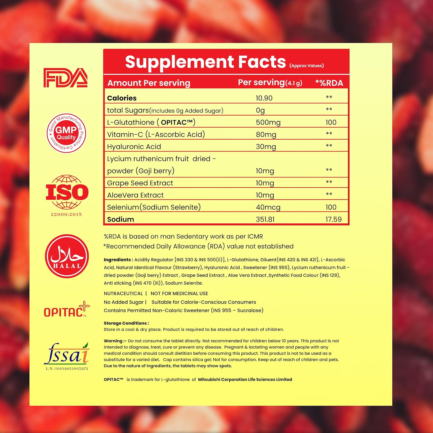 NOKA Japanese Glutathione 500mg Effervescent Tablets
