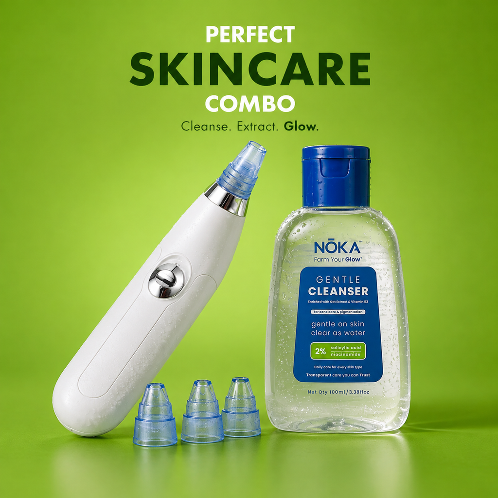 Noka Gentle Face Cleanser 2% Salicylic Acid & 2% Niacinamide + NOKA 4-in-1 Blackhead & Whitehead Extractor